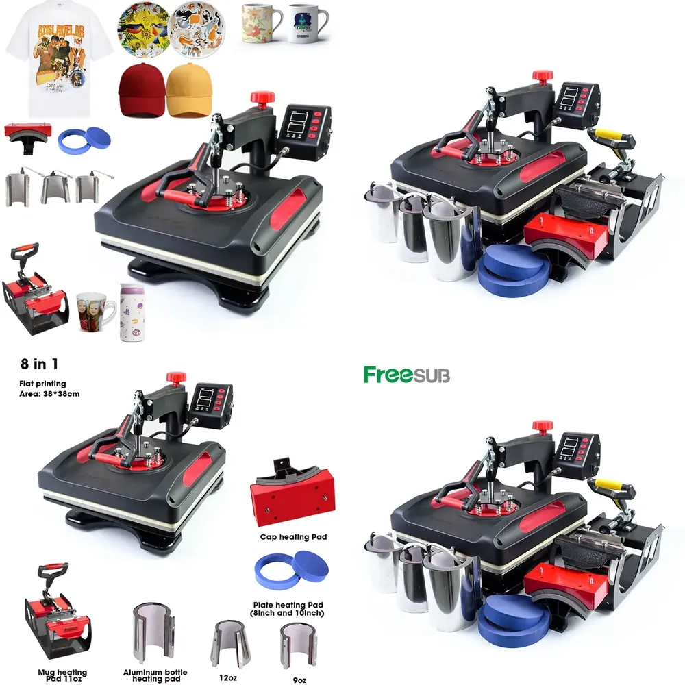 Cap Heat Press Machine - Многофункциональный термопресс 8-в-1 для печати на