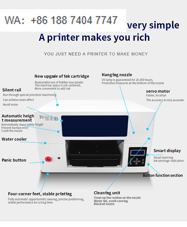Dtg Printer A3 Textile - Высококачественный планшетный принтер Refinecolor A3 DTG