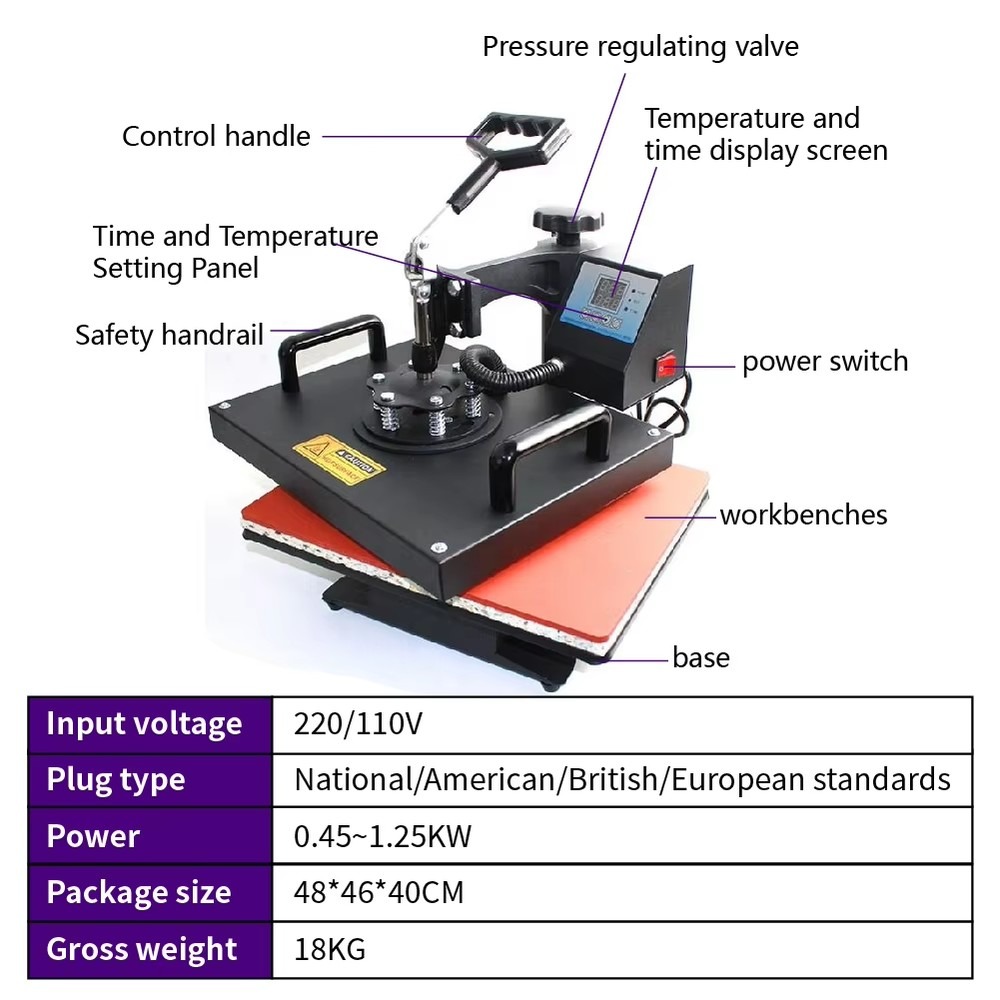 8-в-1 комбинированный термопре – обзор и цена T Shirt Printing Machine 8 In 1