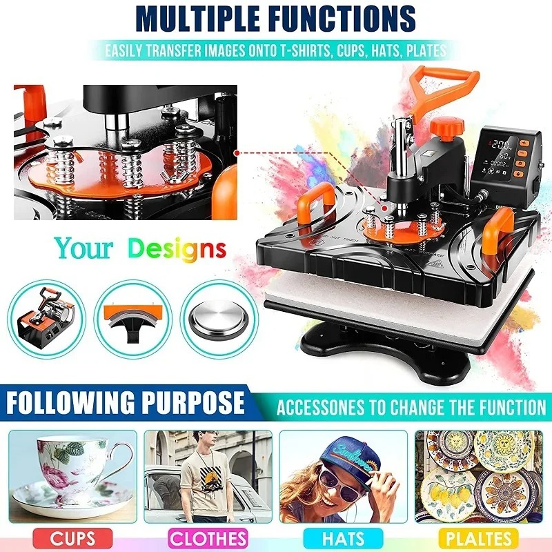 Многофункциональный термопресс – обзор и цена T Shirt Printing Machine 8 In 1