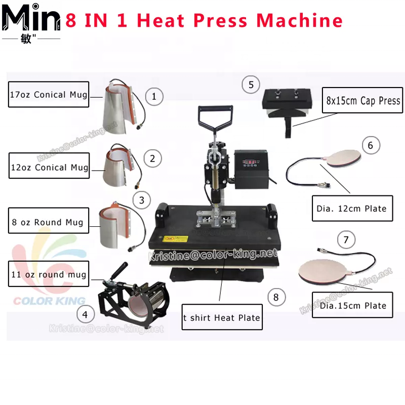Многофункциональный термопресс – обзор и цена T Shirt Printing Machine 8 In 1
