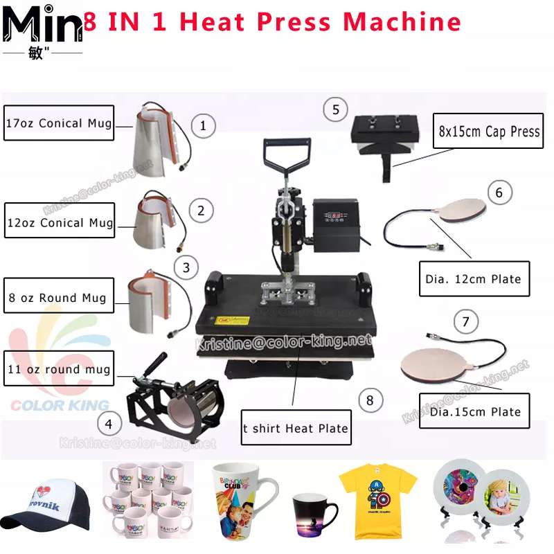 Многофункциональный термопресс – обзор и цена T Shirt Printing Machine 8 In 1